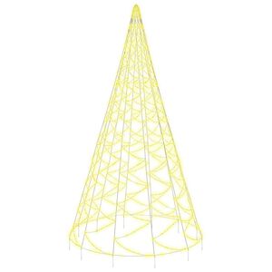 vidaXL &Aacute;rvore de Natal mastro de bandeira 3000LEDs 800cm branco quente