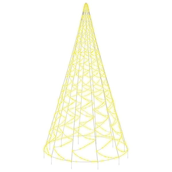 vidaXL &Aacute;rvore de Natal mastro de bandeira 3000LEDs 800cm branco quente