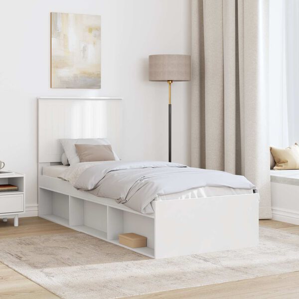 vidaXL Estrutura da Cama Branco 75 x 190 cm Madeira de Pinheiro S&oacute;lida