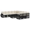 vidaXL Conjunto de Sof&aacute; de Jardim 12 pcs Preto e Branco Creme vime PE
