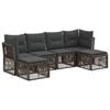 vidaXL Conjunto de Sof&aacute; de Jardim 6 pcs Cinzento vime PE