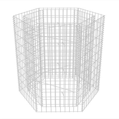 vidaXL Canteiro elevado/cesto gabião hexagonal 100x90x100 cm