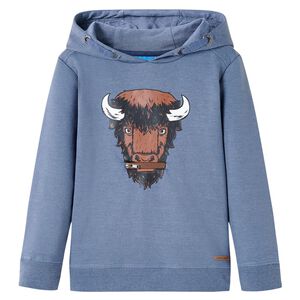 Sweatshirt para crian&ccedil;a com capuz azul mesclado 104