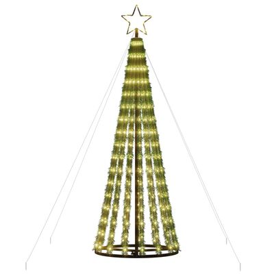vidaXL Árvore de Natal luminosa em cone 275 LEDs 180 cm branco quente