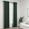 vidaXL Cortinas opacas aspeto linho c/ ilh&oacute;s 2 pcs 140x225 cm verde
