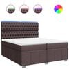 vidaXL Cama com molas/colch&atilde;o 200x200 cm tecido castanho-escuro