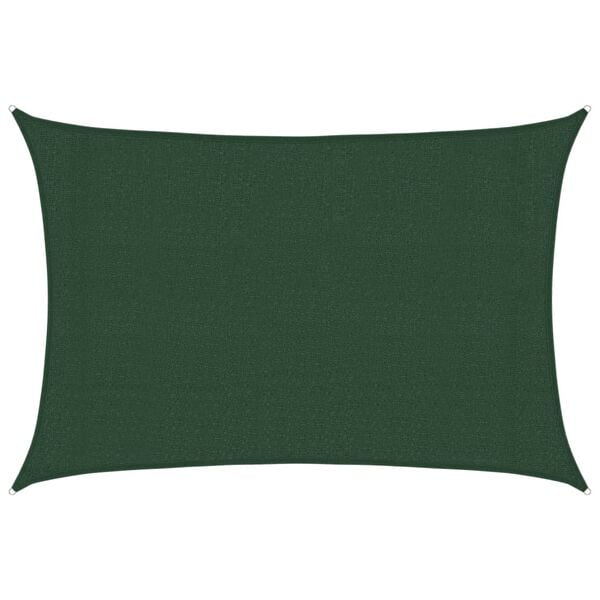 vidaXL Para-sol estilo vela 160 g/m&sup2; 3x4,5 m PEAD verde-escuro