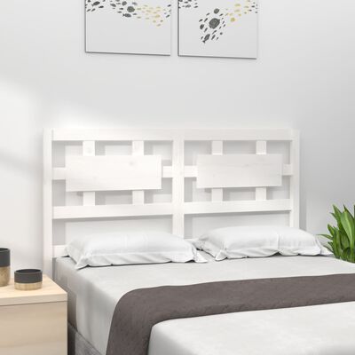 vidaXL Cabeceira de cama 205,5x4x100 cm madeira de pinho maciça branco
