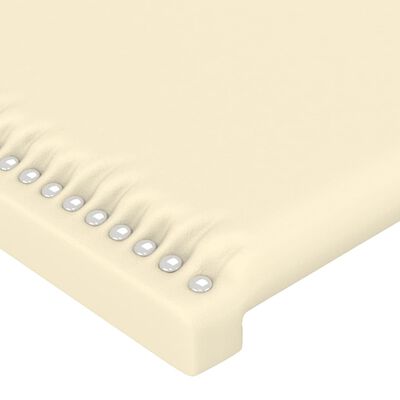 vidaXL Estrutura de cama c/ cabeceira couro artificial 160x200cm creme