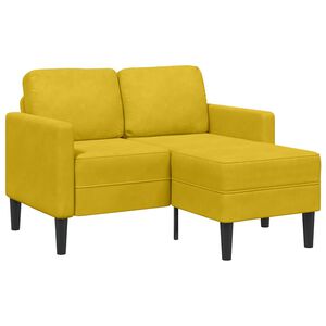 vidaXL Sof&aacute; 2 lugares com Chaise em L 125 cm veludo amarela