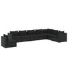 vidaXL 8 pcs conjunto lounge de jardim c/ almofad&otilde;es vime PE preto