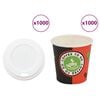 vidaXL Copos de caf&eacute; de papel com tampas 1000 pcs 4oz 120ml