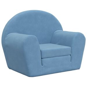 vidaXL Sof&aacute;-cama infantil pel&uacute;cia macia azul