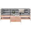 vidaXL 4 pcs conj. lounge jardim com almofad&otilde;es madeira douglas maci&ccedil;a