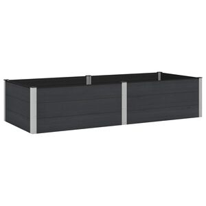 vidaXL Canteiro de jardim elevado Preto 250 x 100 x 54 cm