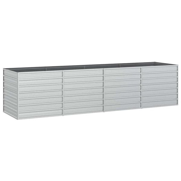 vidaXL Canteiro elevado de jardim 320x80x77cm a&ccedil;o galvanizado prateado