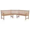 vidaXL Banco de canto para jardim 185x185x90 cm madeira de teca maci&ccedil;a
