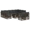 vidaXL Conjunto de Sof&aacute; de Jardim 12 unid. Cinzento vime PE
