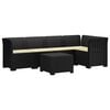 vidaXL Sof&aacute; de Jardim de 5 Pessoas com Almofadas Visual de Rattan PP