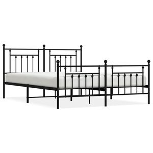 vidaXL Estrutura de cama sem colch&atilde;o com p&eacute;s 160x200 cm preto