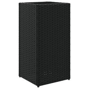 vidaXL Vaso/floreira de jardim 30x30x60 cm vime PE preto
