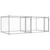vidaXL Jaula para cão com portas 4x2x1,5 m aço galvanizado cinzento
