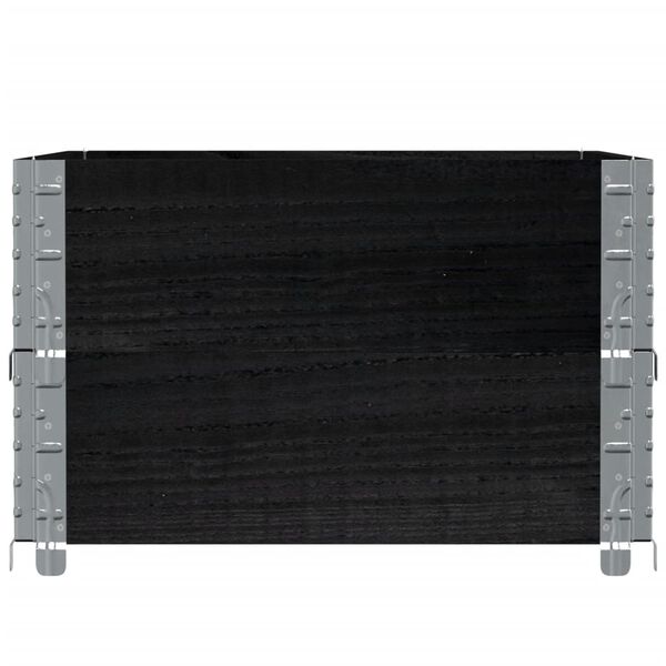 vidaXL Colares p/ paletes 2 pcs 80x60 cm madeira de pinho maciça preto