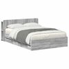 vidaXL Estrutura de Cama com Armazenamento e Cabeceira Sonoma cinzento