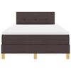 vidaXL Cama Box com almofada Manual Marrom Escuro 120 x 190 cm tecido