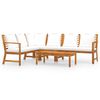vidaXL 5 pcs conj. lounge jardim c/ almofad&otilde;es cor creme ac&aacute;cia maci&ccedil;a