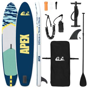 vidaXL Prancha de Stand Up Paddle Infl&aacute;vel APEX 305 x 76 x 15 cm Azul