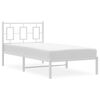 vidaXL Estrutura de cama com cabeceira 90x200 cm metal branco