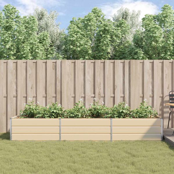 vidaXL Floreira Ivory 195 x 100 x 45 cm A&ccedil;o Galvanizado