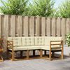 vidaXL Conjunto de Sof&aacute;s para Exterior 4 pcs Natural e Creme