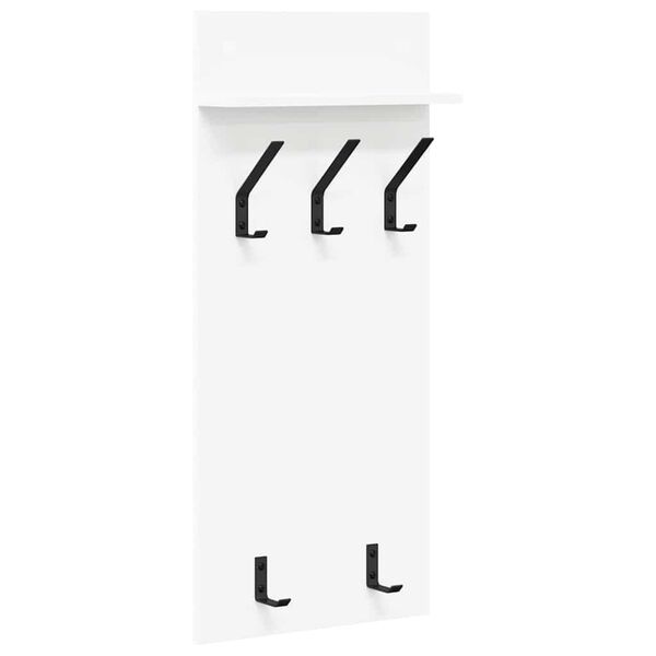 vidaXL Cabideiro de Parede Branco 40 x 10 x 90 cm Madeira processada