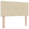vidaXL Cama Box com colch&atilde;o com cabeceira Creme 90 x 190 cm tecido