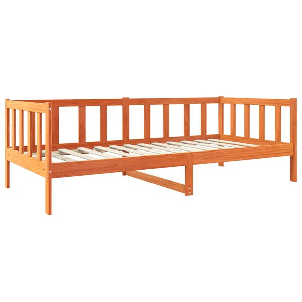 vidaXL Estrutura da Cama com cabeceira Marrom Cera 90 x 190 cm