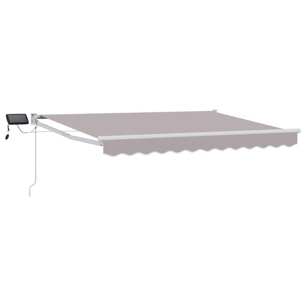 vidaXL Toldo retr&aacute;til manual com LEDs Cinzento-claro 3 x 2,5 m