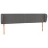 vidaXL Cabeceira de cama c/ abas couro artificial 203x23x78/88cm cinza