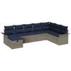 vidaXL Conjunto de Sof&aacute; de Jardim 8 pcs Cinza e Azul Marinho vime PE