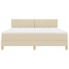 vidaXL Cama box spring com colch&atilde;o Creme 180 x 200 cm tecido