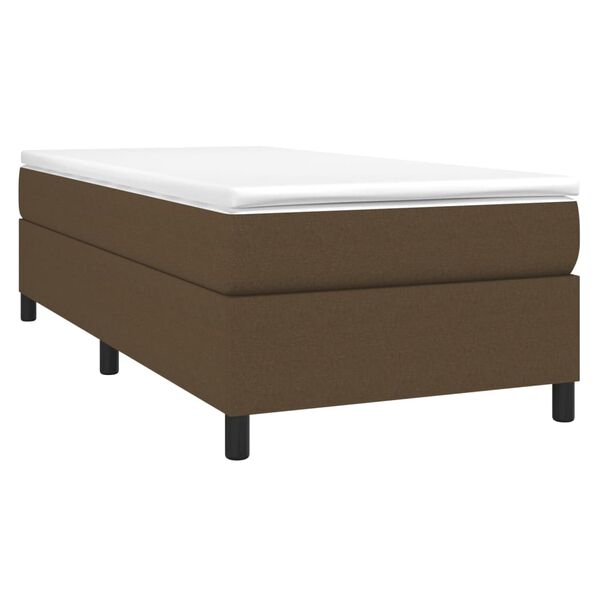 vidaXL Estrutura de cama com molas 90x190 cm tecido castanho-escuro