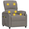 vidaXL Poltrona de massagens elétrica reclinável tecido cinza-acast.