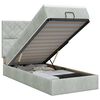 vidaXL Cama ottoman com colch&atilde;o Cinzento-claro 90 x 190 cm Veludo