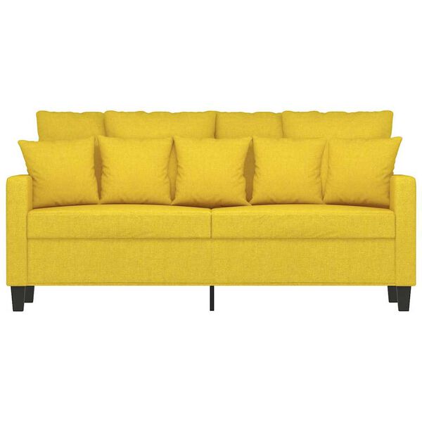 vidaXL Sof&aacute; de 2 lugares 140 cm tecido amarelo-claro