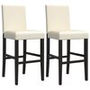 vidaXL Cadeiras de bar 2 pcs seringueira maci&ccedil;a e couro artificial