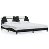 vidaXL Estrutura de cama Viana sem colch&atilde;o couro artificial preto e branco
