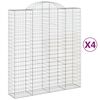 vidaXL Cestos gabi&atilde;o arqueados 4pcs 200x50x220/240cm ferro galvanizado