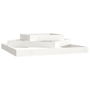 vidaXL Vaso/floreira 112x112x27 cm pinho maci&ccedil;o branco