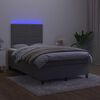 vidaXL Cama box spring c/ colch&atilde;o/LED 120x200cm veludo cinzento-escuro